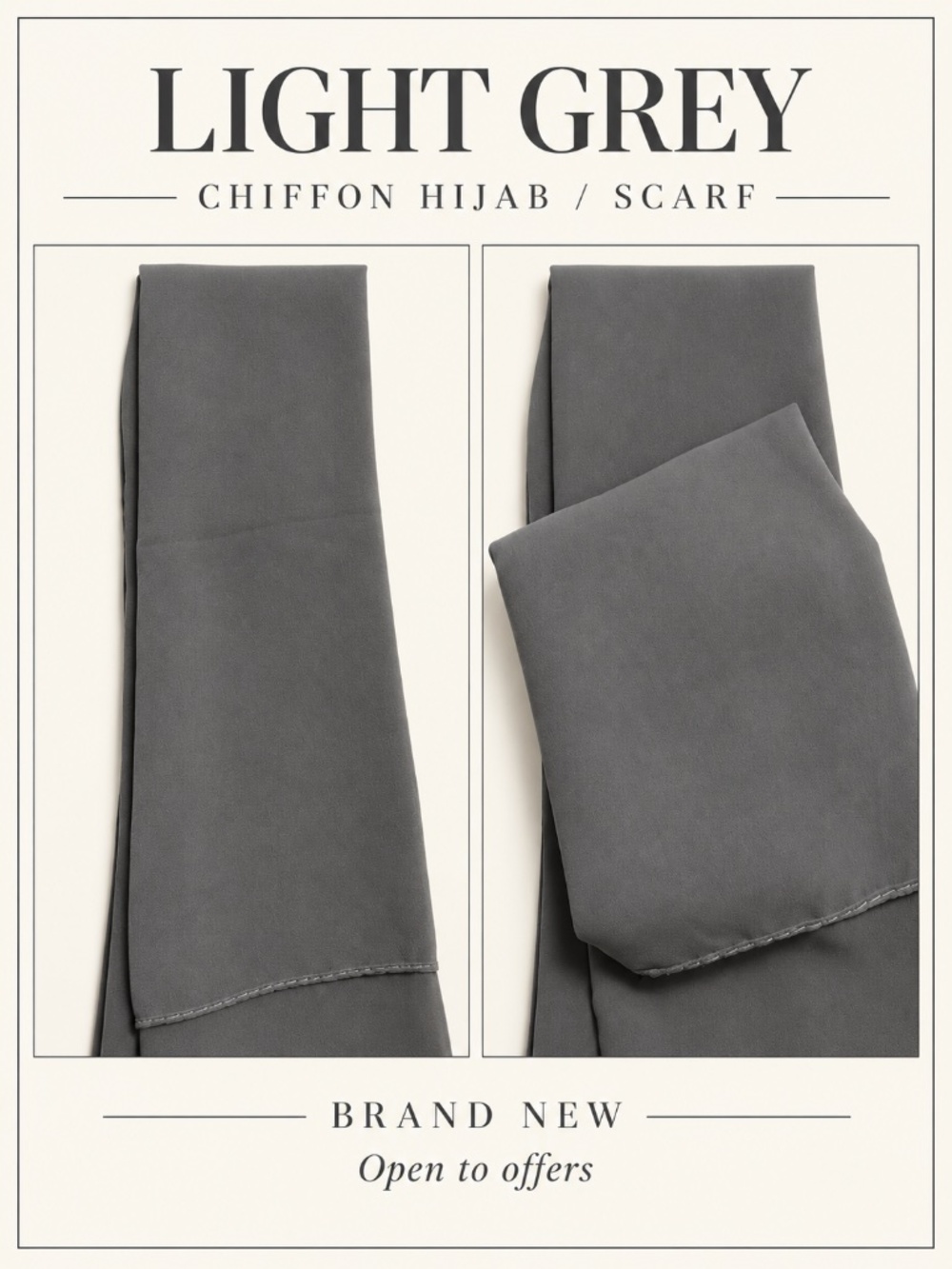 Light Grey Chiffon Hijab